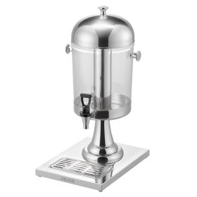 Beverage Dispenser, 2.1 Gallon Drink Dispenser for Parties, Stainless Steel + Plastic Juice Dispensers with Spigot Ice Chamber Tray