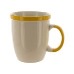 12-Ounce White Mug with Yellow Trim
