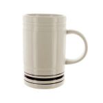 16-Ounce White Mug with Black Stripes