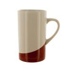 16-Ounce White Ceramic Mug with Maroon Base