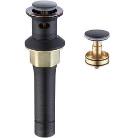 Pop-Up Drain Stainless Steel With Overflow Anti-Clogging For Vessel Sink Lavatory Vanity Sink Drain With Strainer Basket, Oil Rubbed Bronze (Option: 1)